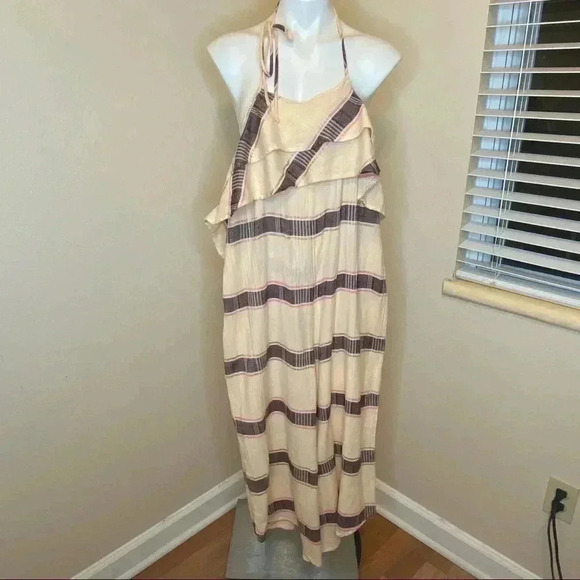 Anthropologie Saturday Sunday Marina halter ruffle  jumpsuit romper medium - Picture 2 of 5